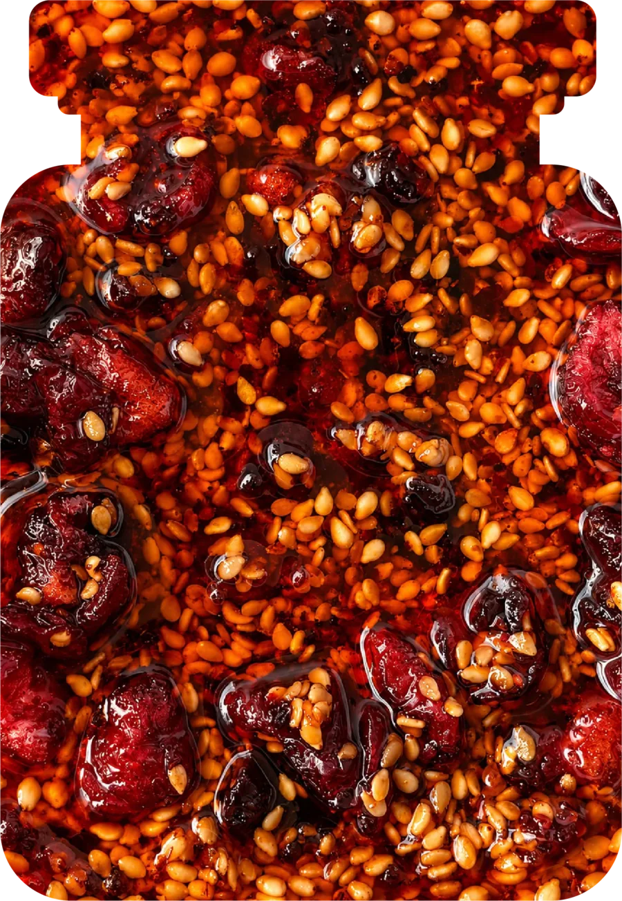 Textura de salsa Macha Arándano